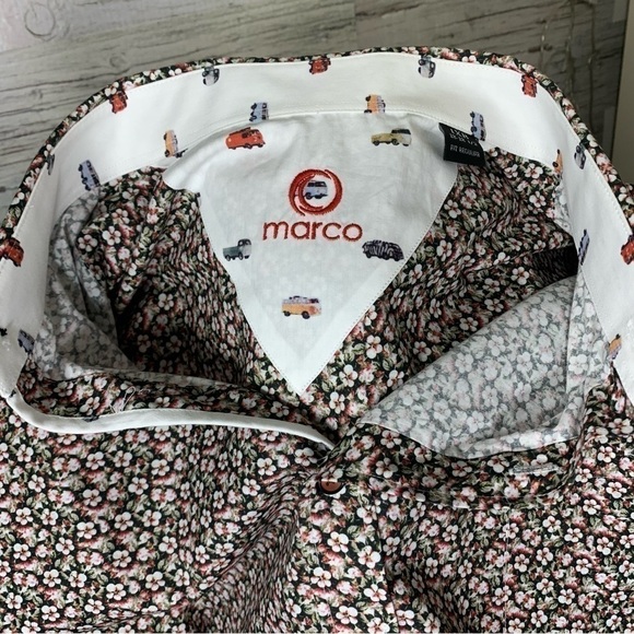 MARCO Floral Casual Button Down Shirt Cotton Relax Fit Short Sleeves Top Sz 1X B - Picture 3 of 11
